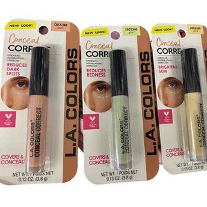 L.A. COLORS CONCEAL CORRECT CONCEALER HIGHLIGHTER GREEN PEACH YELLOW
